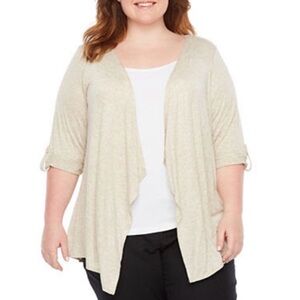 NWOT Oatmeal Open Front Cardigan